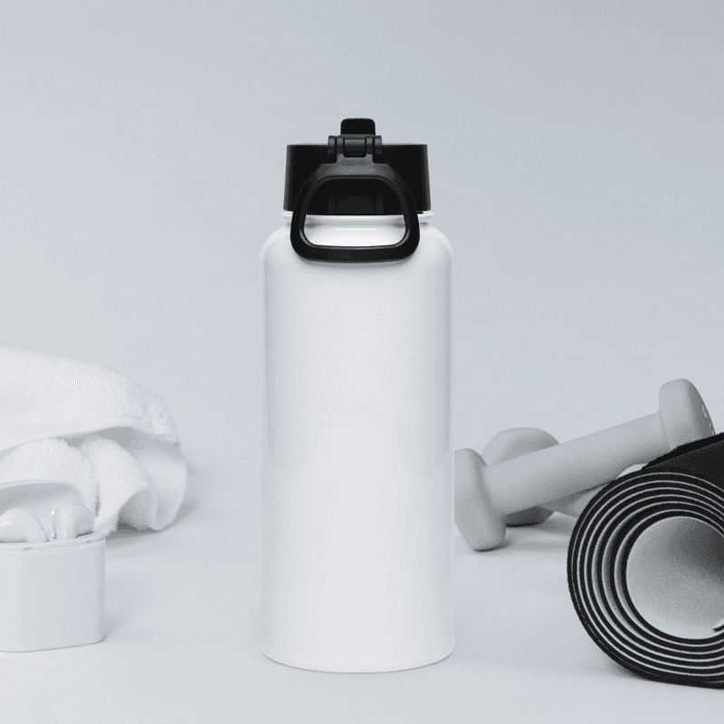 “Hydration Roll Model” Bottle by NBR – Stainless Steel w/ Straw Lid